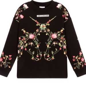 Burberry Girl's I Am A Unicorn English Rose Sweatshirt In Black Size 4 Y